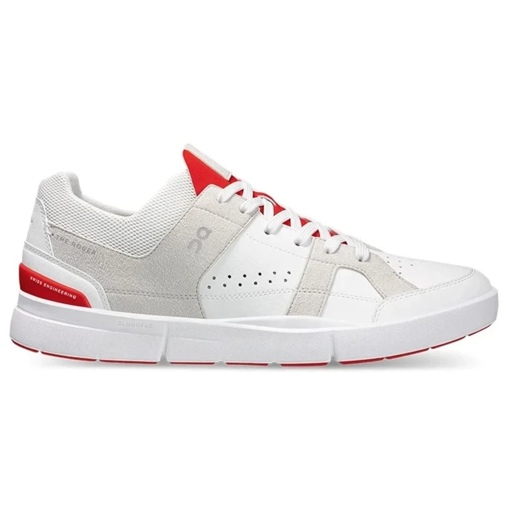 On Cloud The Roger Clubhouse Mens Size 9 White Red Tennis Shoes Sneaker 48.98955